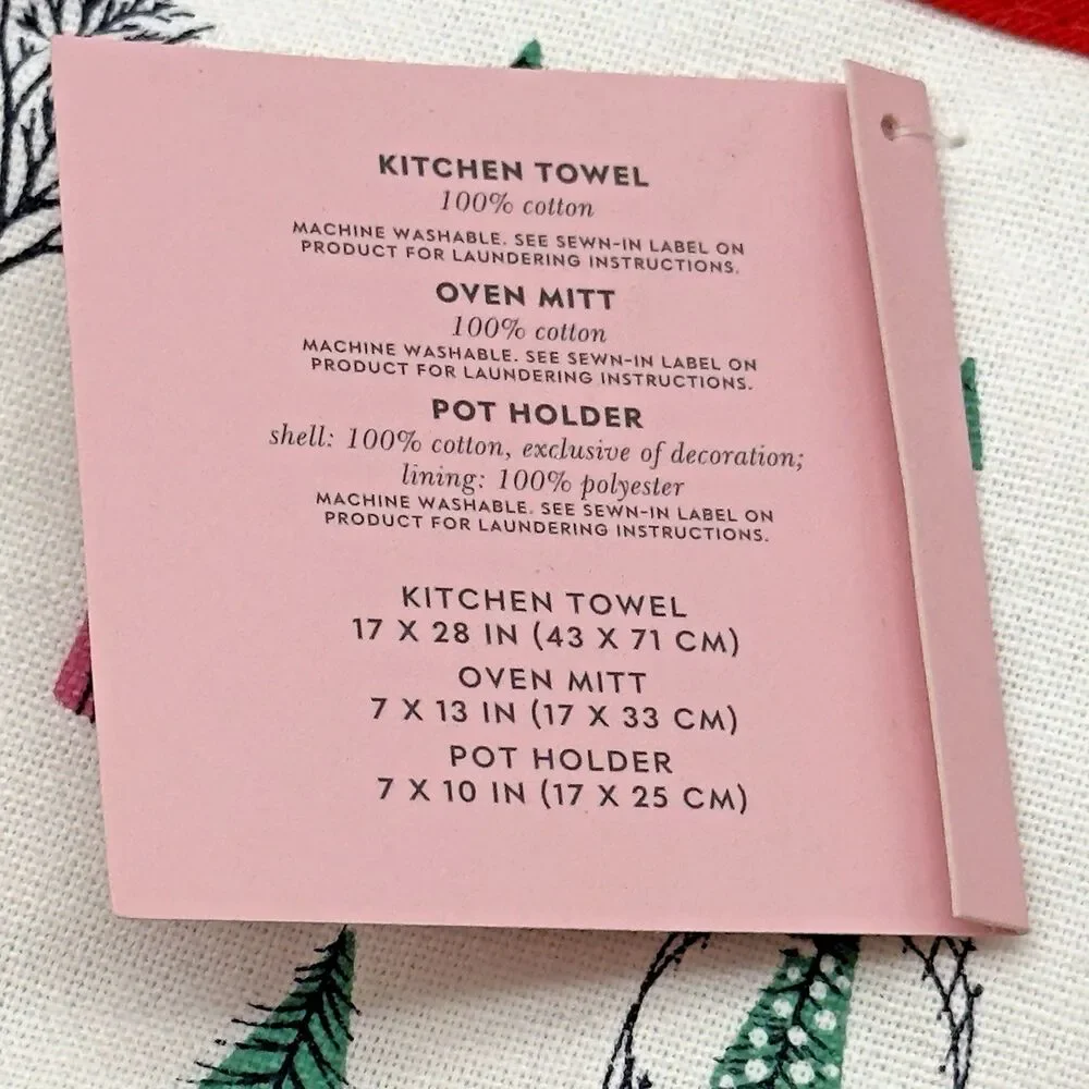NEW Kate Spade New York Christmas Set Kitchen Towel Oven Mitt & Pot Holder GIFT